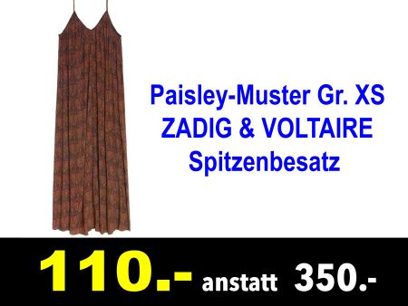 🔴 Kleid Paisley-Muster Gr. XS ZADIG & VOLTAIRE /028C