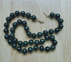 Vintage Halskette mit Nephrit Jade Perlen