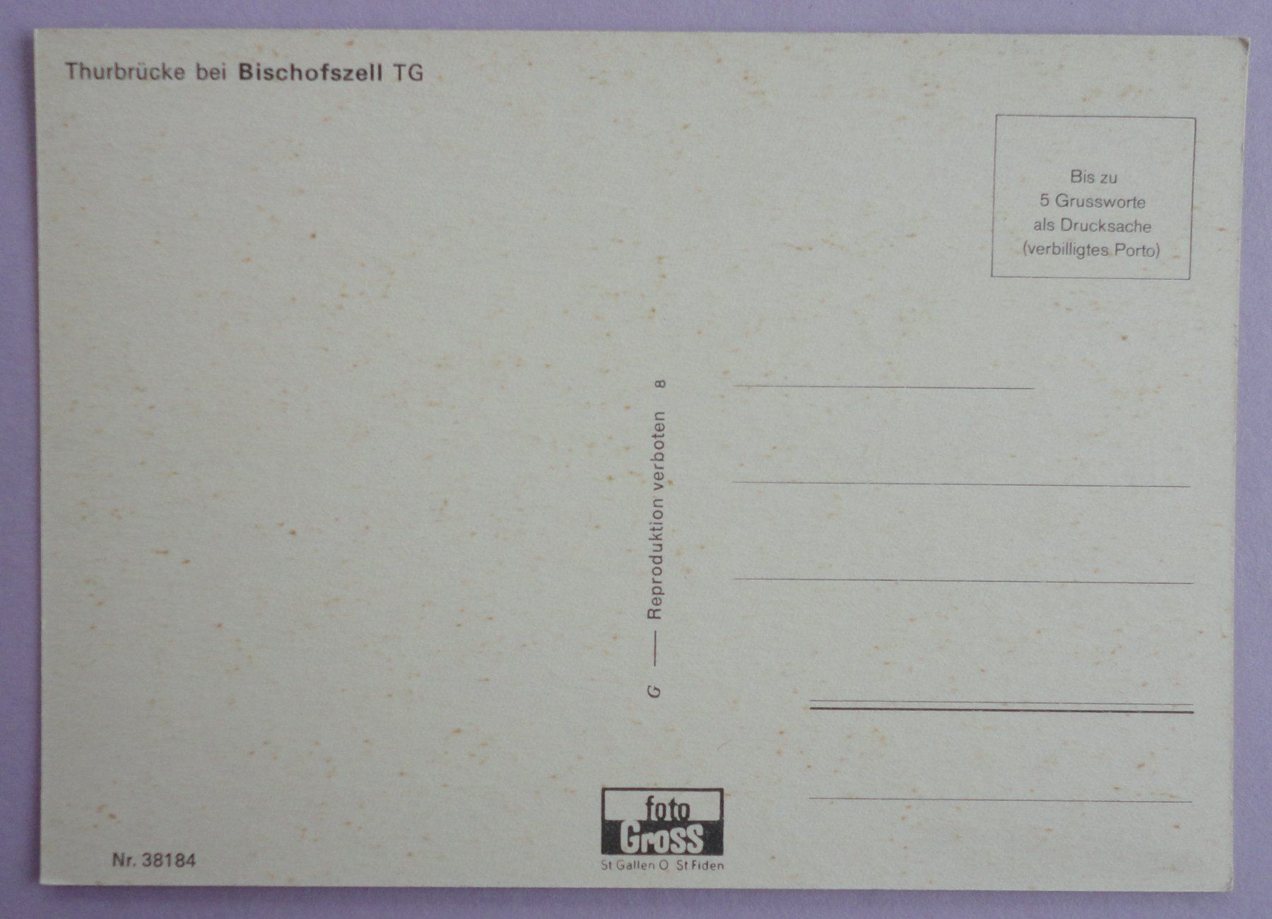 Cartoline postali: Thurbrücke bei Bischofszell – Usato da Fétigny venduto da Billy2miny 1