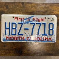 🇺🇸 U.S. Autoschild - North Carolina HBZ-7718 - ORIGINAL