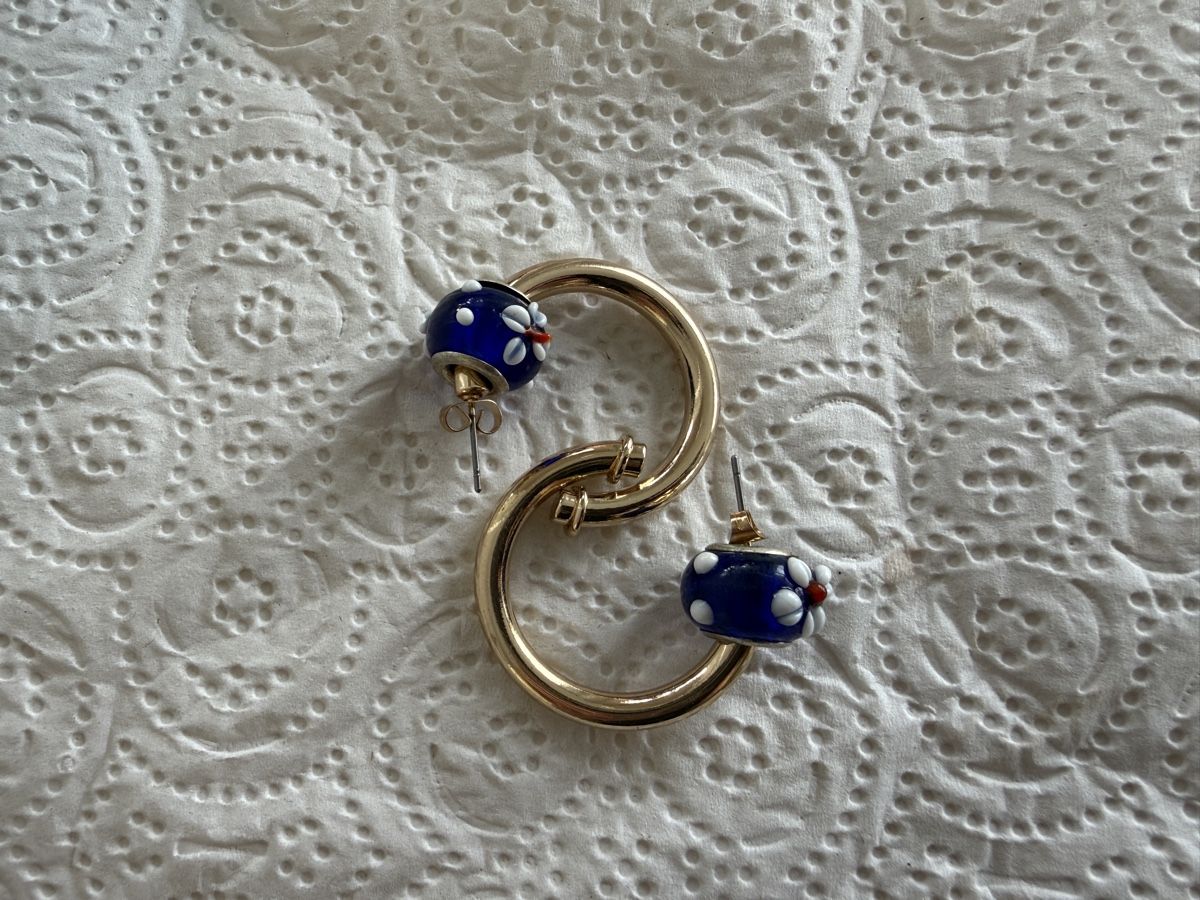 Orecchini pendenti & Orecchini a lobo: Ohrringe goldfarben mit blauen Glasperlen Modeschmuck – Usato da Seewen SO venduto da HappyHappyHappy 1