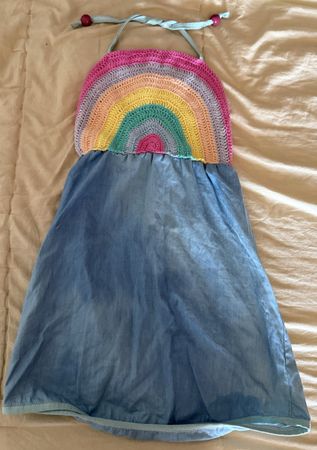 Sommerkleid Häkel Regenbogen handmade