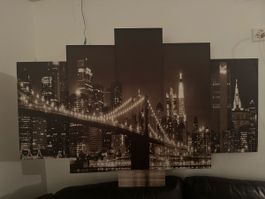 Tableau New York 5 parties, décoration murale design!