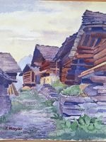 Aquarell Ferdinand Meyer-Streiff Rossa Calandatal GR 1942