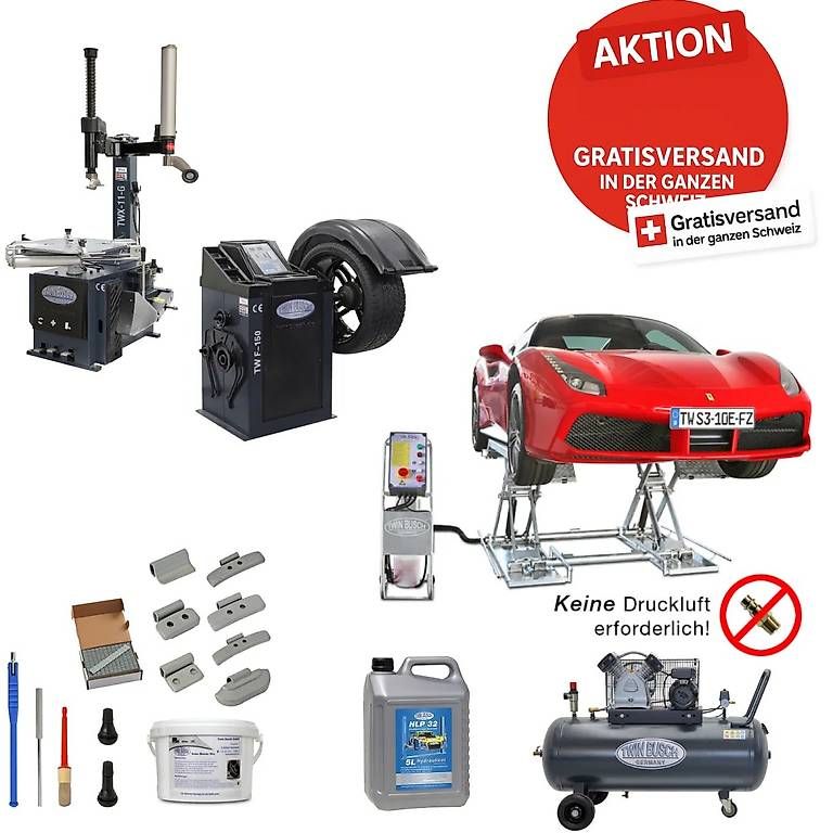 Twin Busch Piattaforme elevatrici & Crick: 1 Meter Scherenlift Verzinkt Werkstatt Set Basic – Nuovo e nell'imballaggio originale da Rüthi (Rheintal) venduto da Toptool-3 1