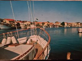 Nostalgische Postkarte Italien Segelboot Hafen
