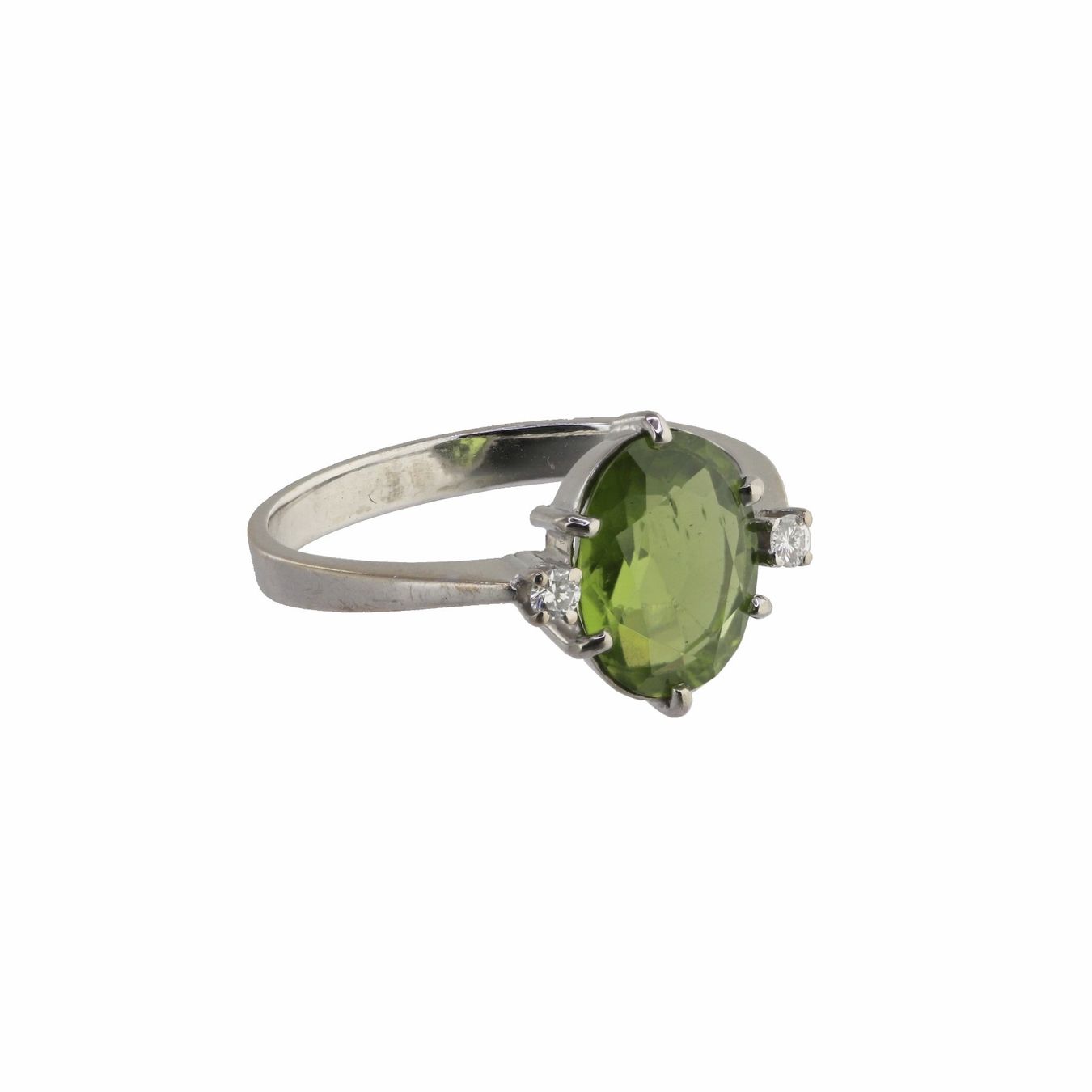Anelli: Peridot Diamant Ring, – Usato da Zürich venduto da Vintage-Jewellery 1