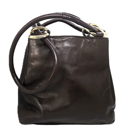 Bally vintage sac bandoulière cuir souple brun foncé 25 x 25