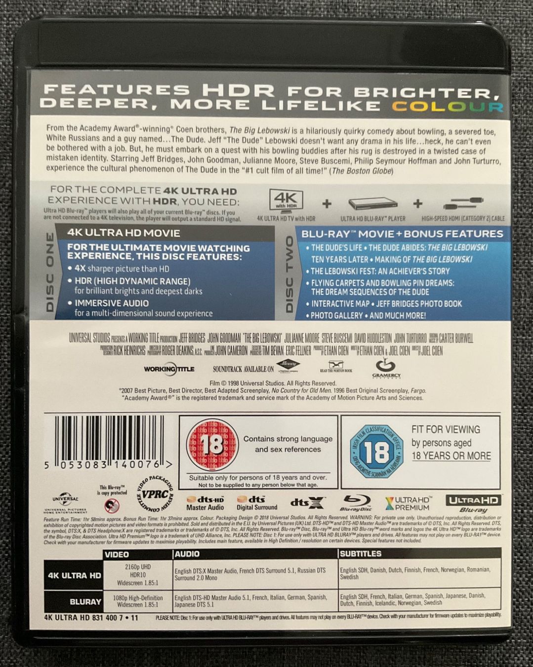 Tutti i DVDs: BIG LEBOWSKI - Jeff Bridges - 4K UHD Blu-Ray + Blu-Ray – Nuovo (secondo la descrizione) da Bex venduto da jqu_fnk6 1