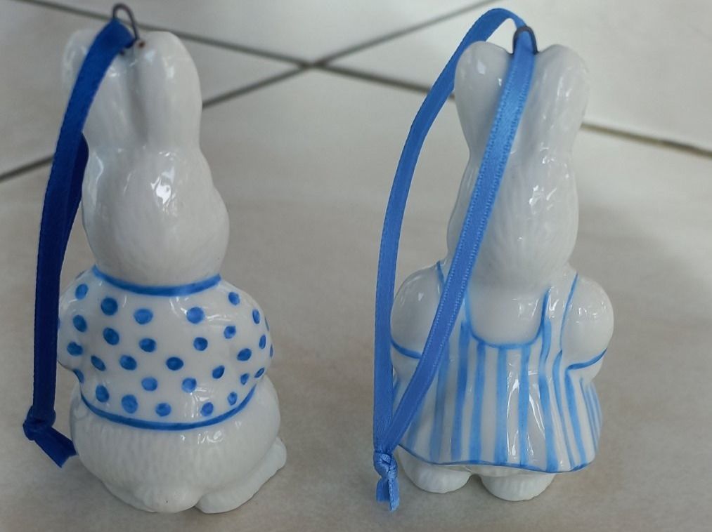 Figuren: 2 Porzellan Hasen handbemalt – Neu und originalverpackt aus Winistorf von acreativ3 2