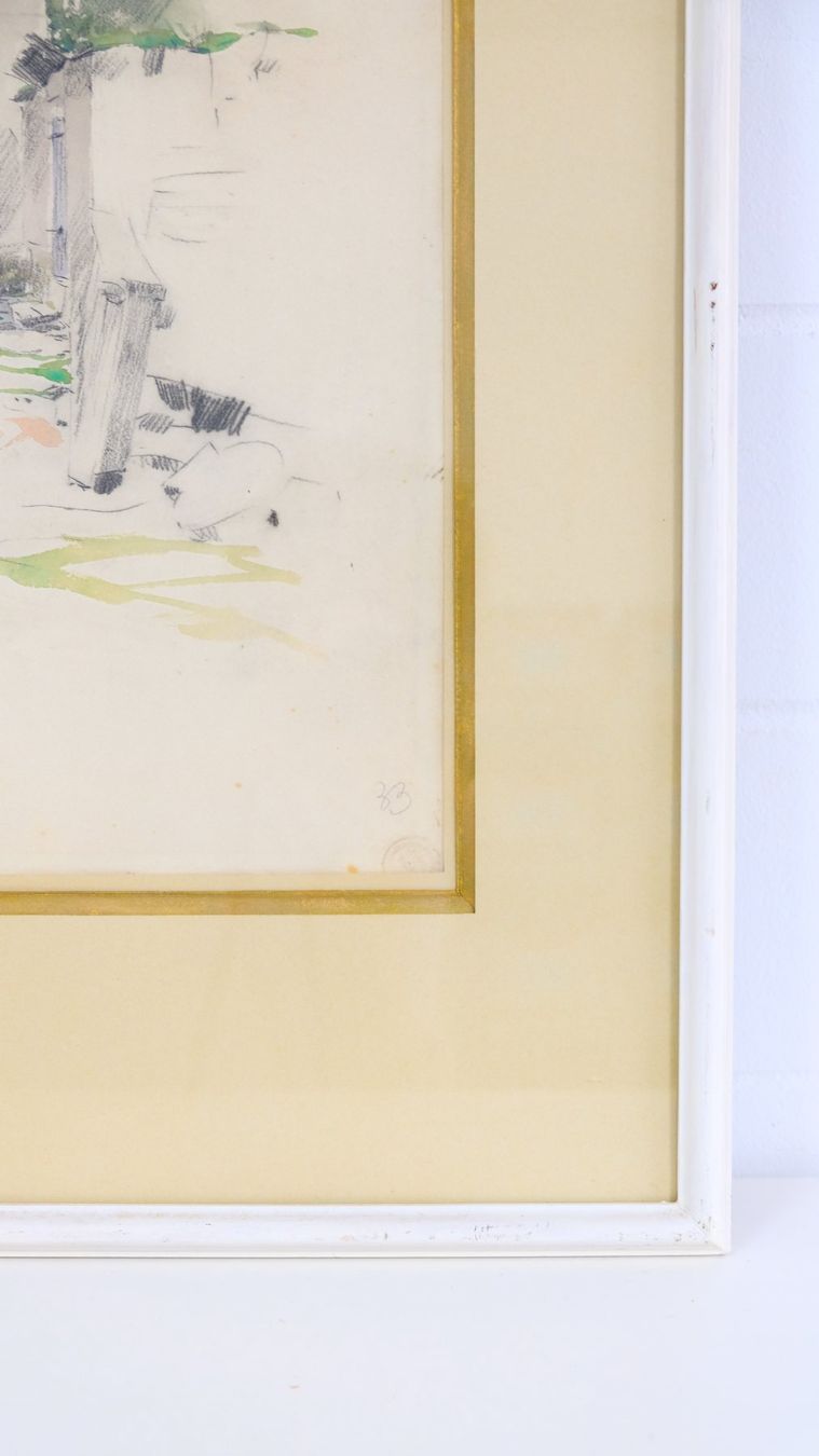 Dipinti: Originale Aquarell mit Haus im Rahmen – Usato da Volketswil venduto da brockipfannenstil 3