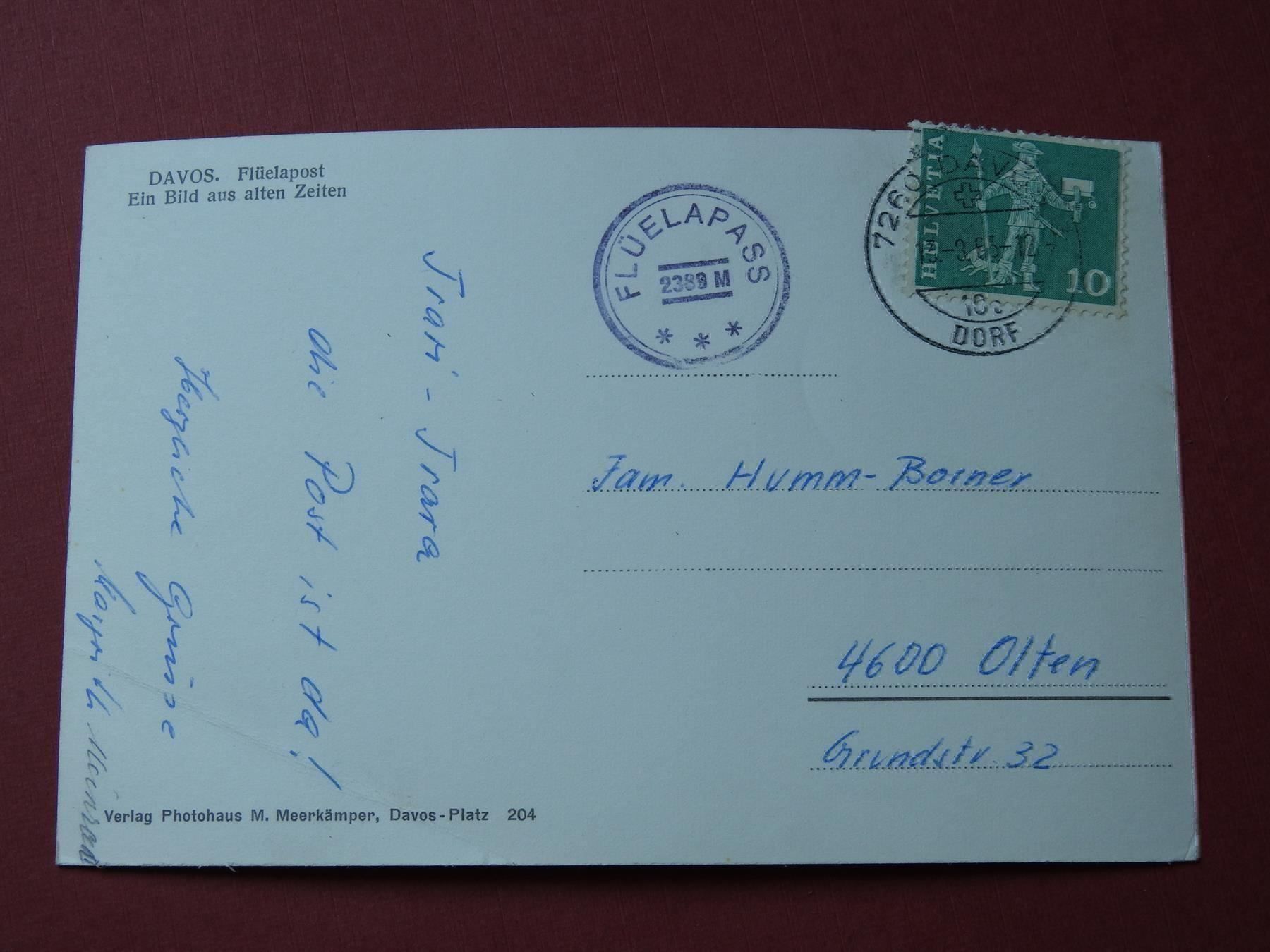 Cartoline postali: Alte AK von Flüelapost – Usato da Rain venduto da 999-800-K 1