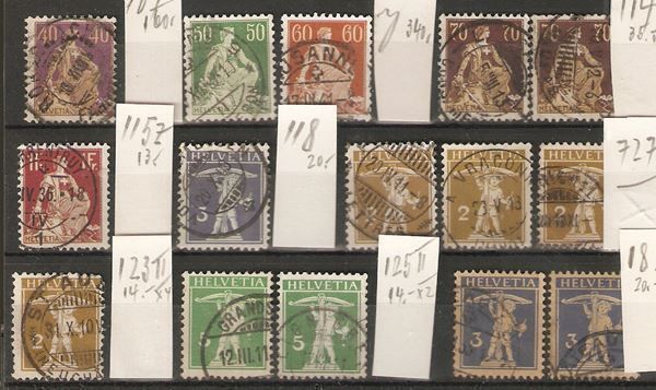 Alle Briefmarken: 15 bessre Werte gest. – Gebraucht aus Lausanne von Whorvath