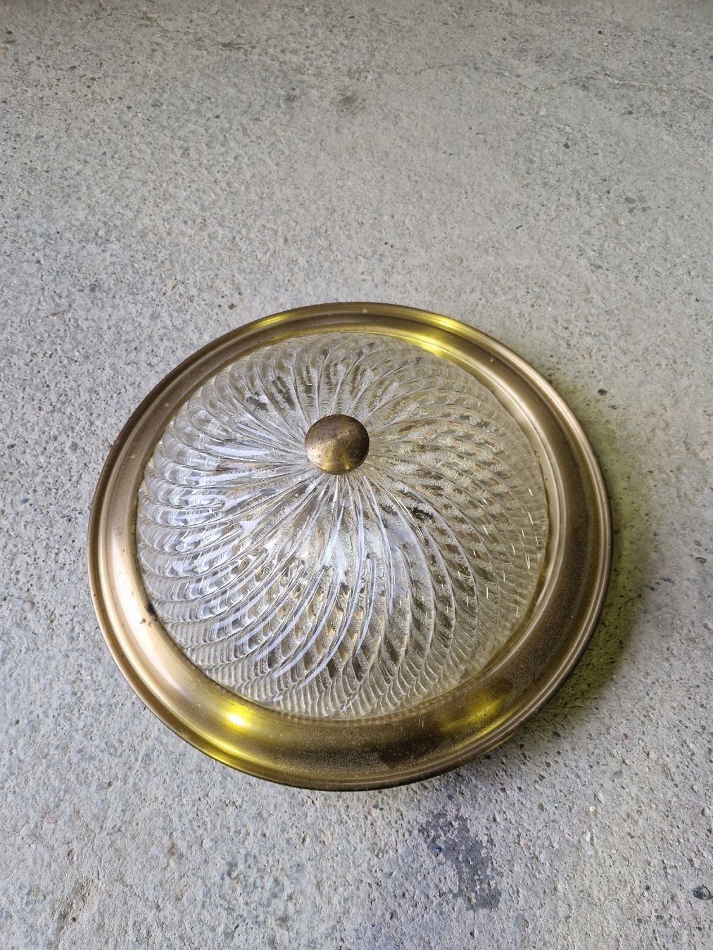Lampadari & plafoniere: Deckenlampe Messing/Glas, Retro, gut erhalten, Maisonette De – Usato da Nesslau venduto da Nikos73