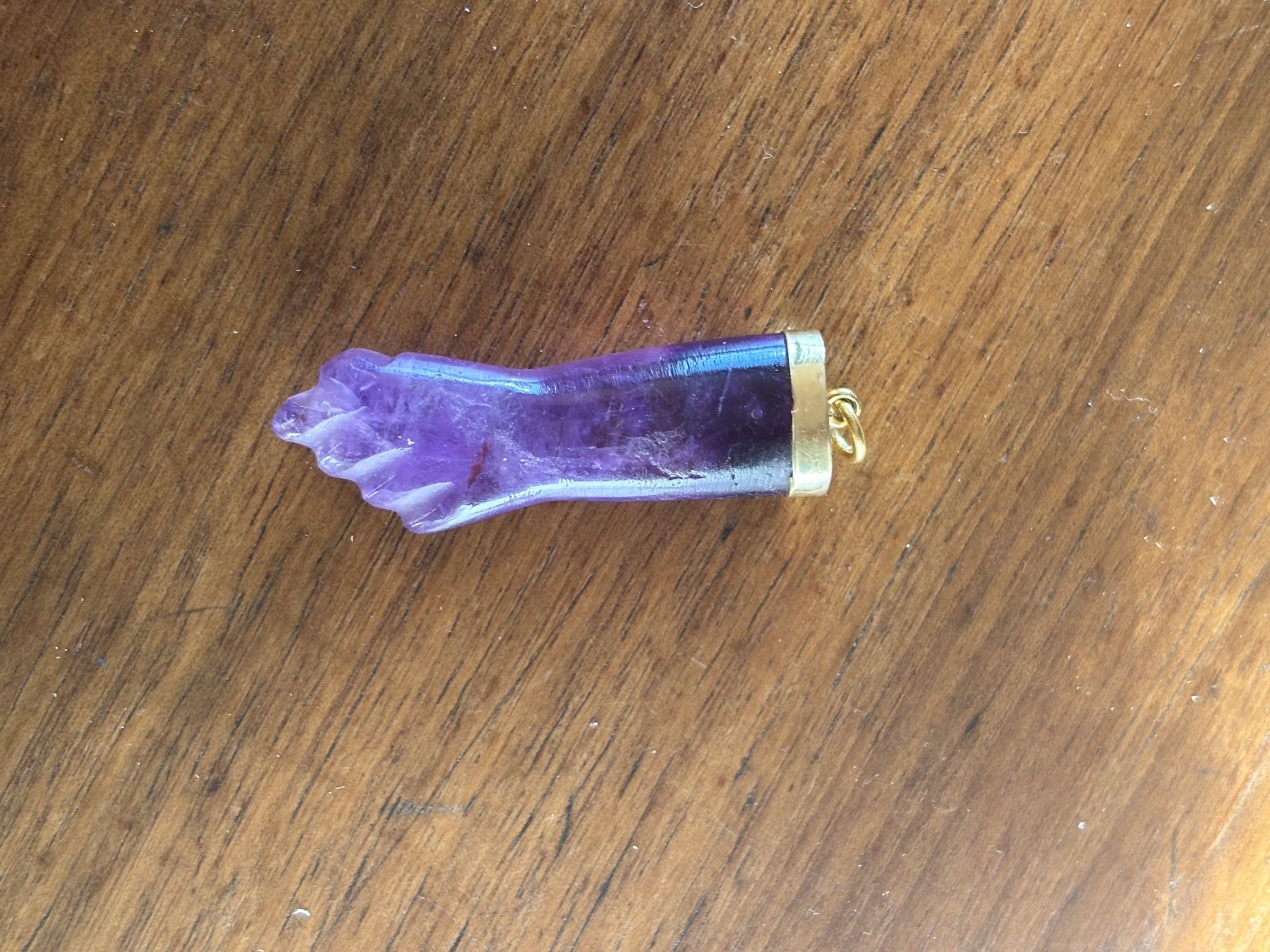 Ciondoli: Pendentif main de Figa en Or et Améthyste – Usato da Zürich venduto da nepomucene2013 1