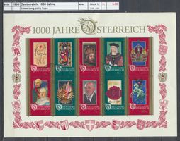 1996 Österreich, "1000 Jahre" - Block, gestempelt