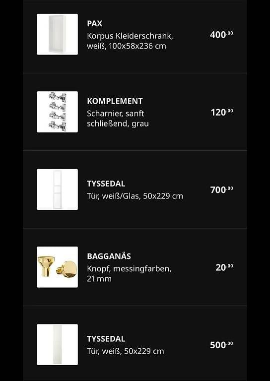 Ikea Armoires: IKEA Pax Kleiderschrank System in Weiß – Neuf (Voir description) à Riehen par ema_t6fw 2