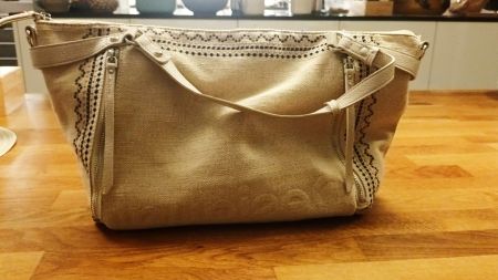 Desigual Schultertasche aus Stoff beige