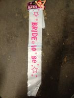 Brautschärpe Bride to be weiss pink neu