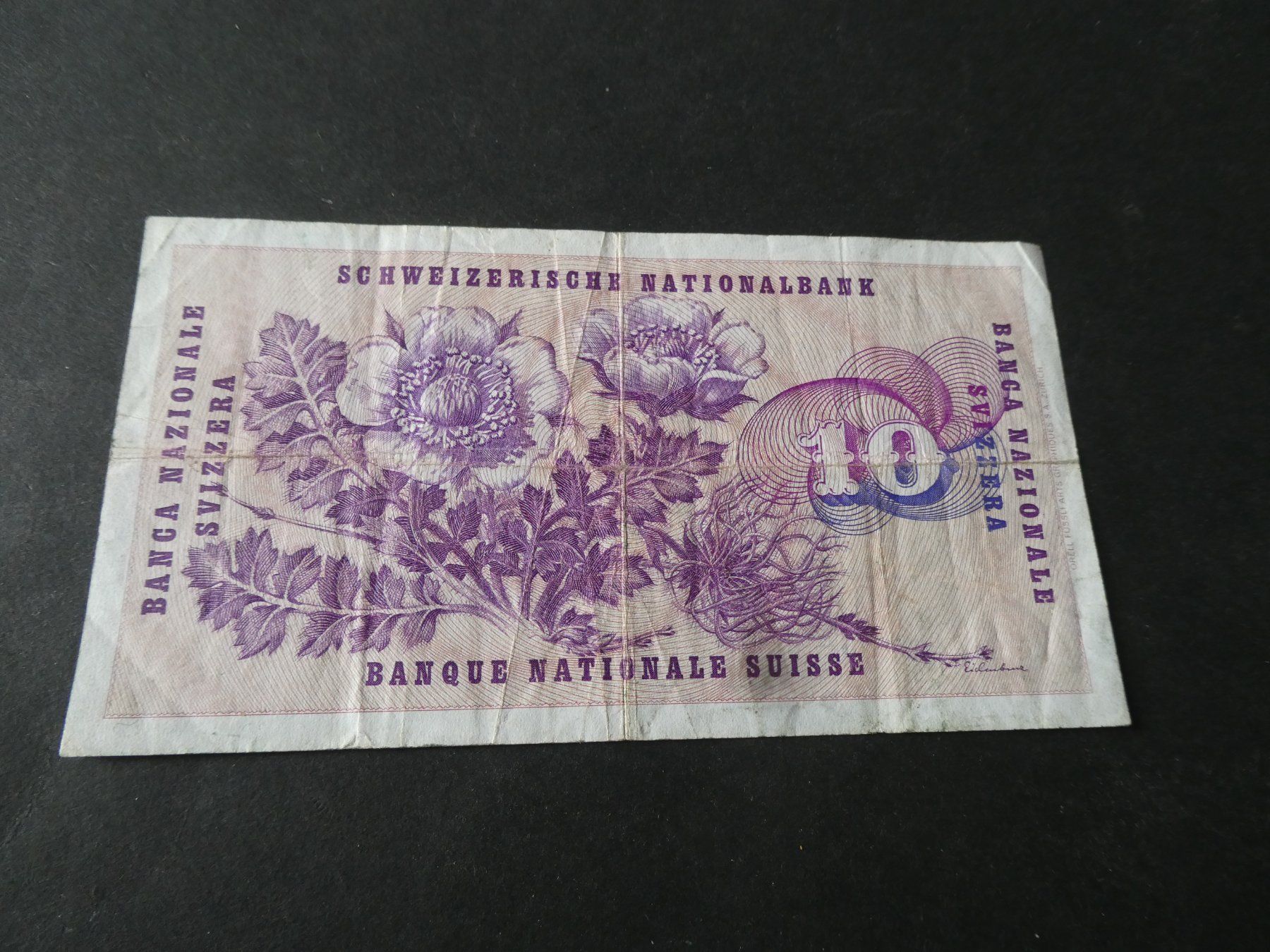 Banconote: Schweiz 1970, 10 Franken – Usato da Hinterforst venduto da Rohusri 1