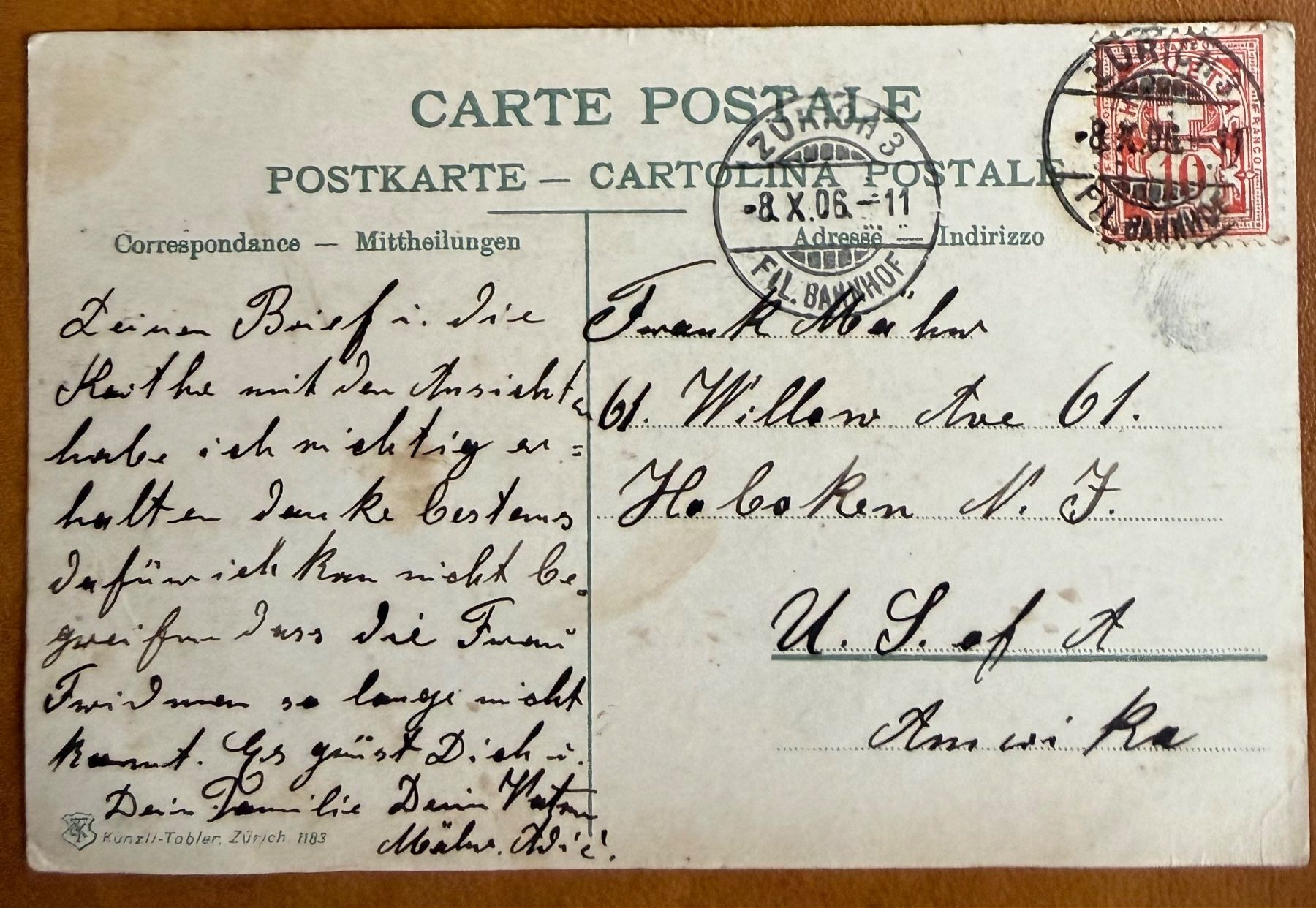 Cartoline postali: Zürich - Tram, Bahnofbrücke 1905 – Usato da Lutry venduto da Ediego 1