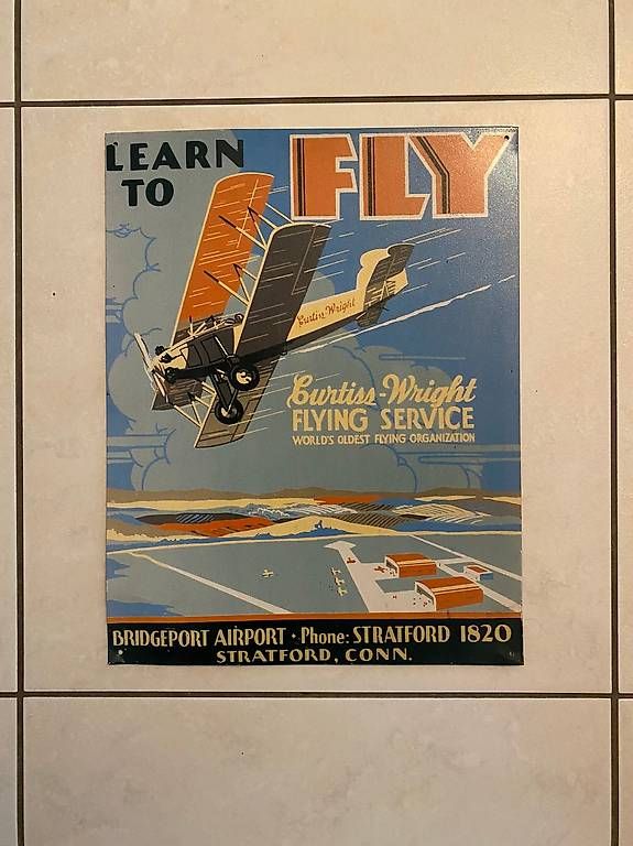 Schilder: Blechschild "Learn to fly" – Gebraucht aus Bern von Pfupfi0 1