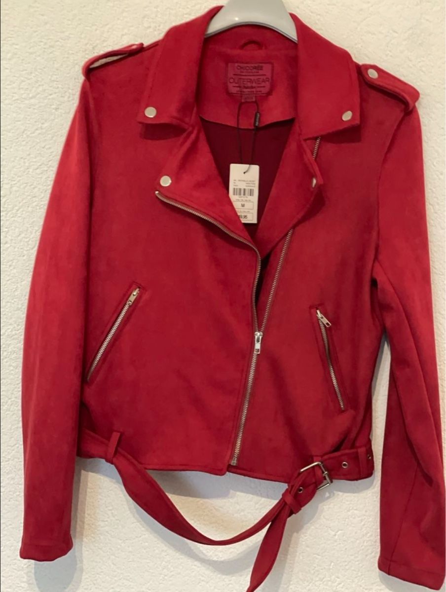 Jacken: Chicoree Wildlederimitat Jacke - Grösse M - Herbst Rot – Neu und originalverpackt aus Birr von Elines 5