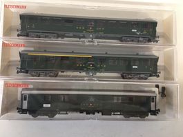 3er Set Fleischmann H0 5939, 5130 Personenwagen Gepäckw. SBB
