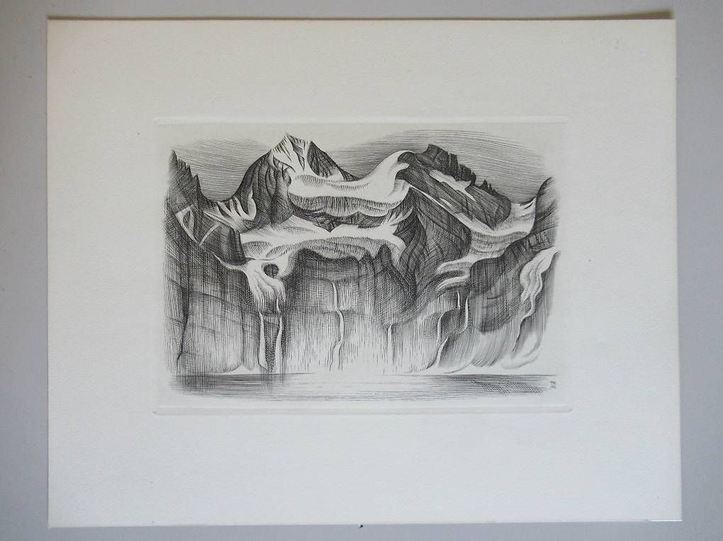 Dipinti: Glacier - 1936 - signe inconnu – Usato da Chernex venduto da Nouveaunom 1