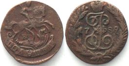 RUSSLAND Polushka (1/4 Kopek) 1789 EM KATHARINA II Kupfer vz