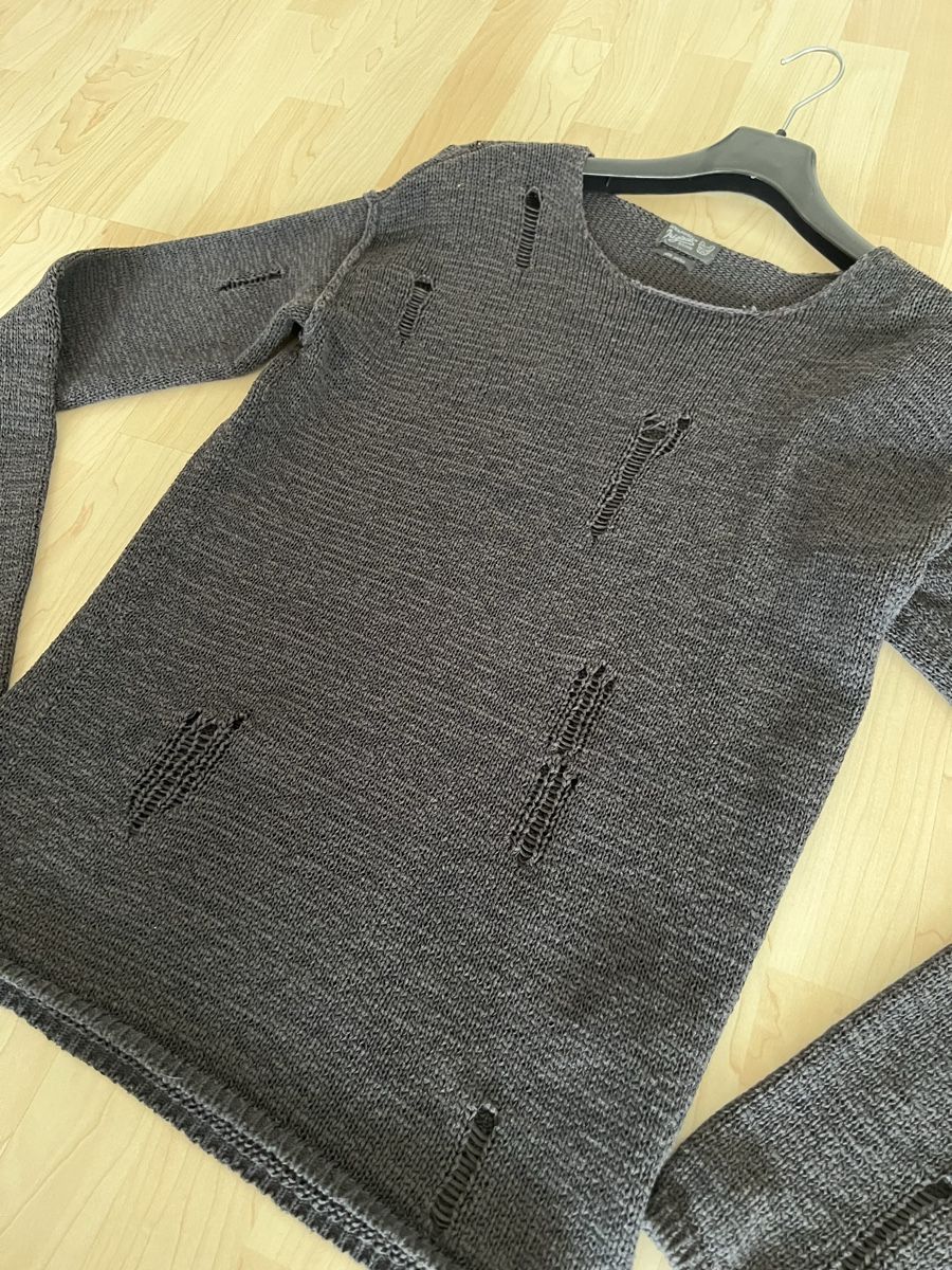 Jack & Jones Maglioni & Felpe: Jack & Jones Strickpullover mit Löchern, Grau, Grösse S – Nuovo (secondo la descrizione) da Winterthur venduto da ChicMarkt 2