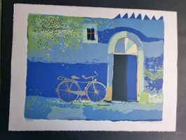 Rosina Wachtmeister Bicicletta  Original-Lithographie sig.