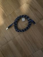 Kabel USB-C zu USB-A geflochten blau/weiss 2 Meter