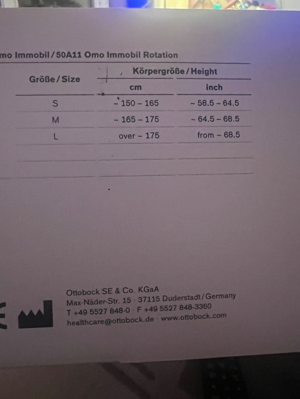 Ottobock Attrezzature mediche: Schulterorthese – Usato da Zürich venduto da Aorus 5