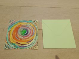 Handgemachte Bei mir Karte mit Umschlag - 15 cm X 15 cm.