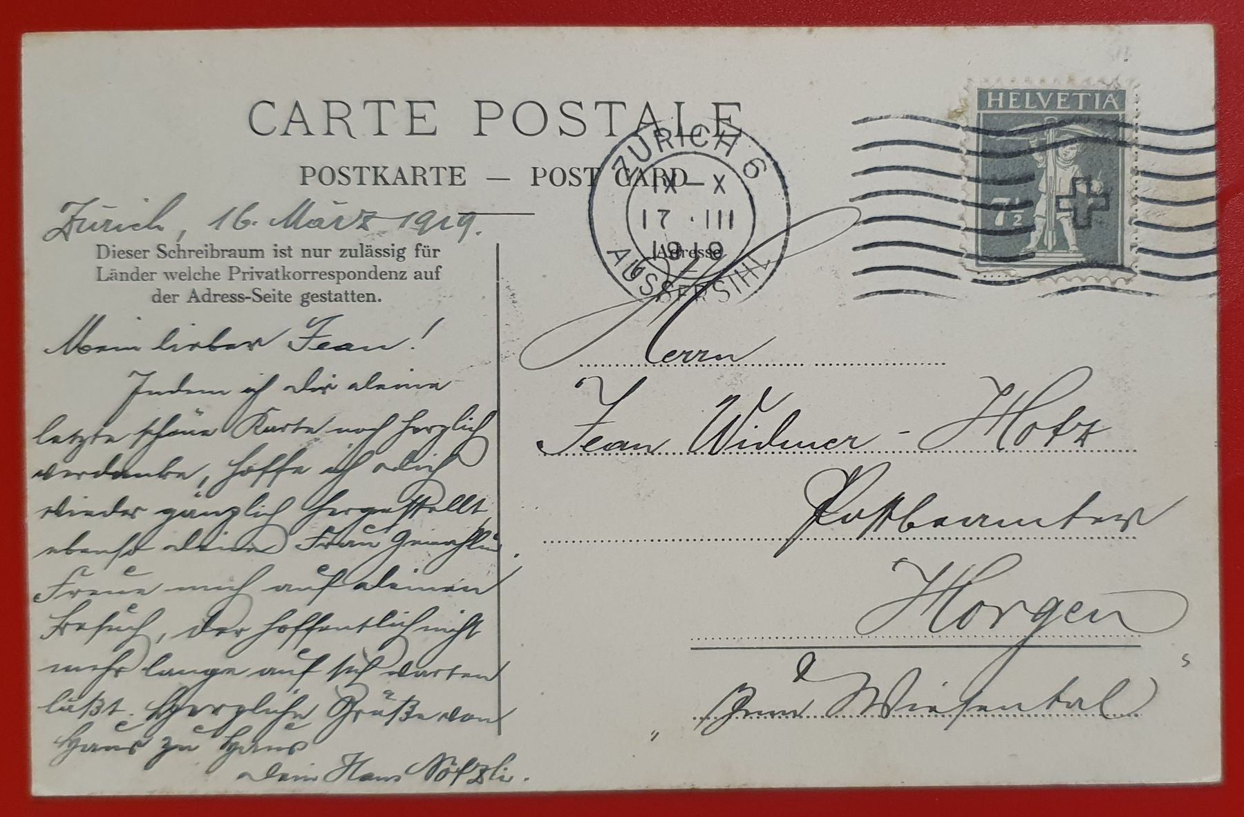 Cartoline postali: Zürich 1919 - Hafen – Usato da Kreuzlingen venduto da Rschweiz1 1