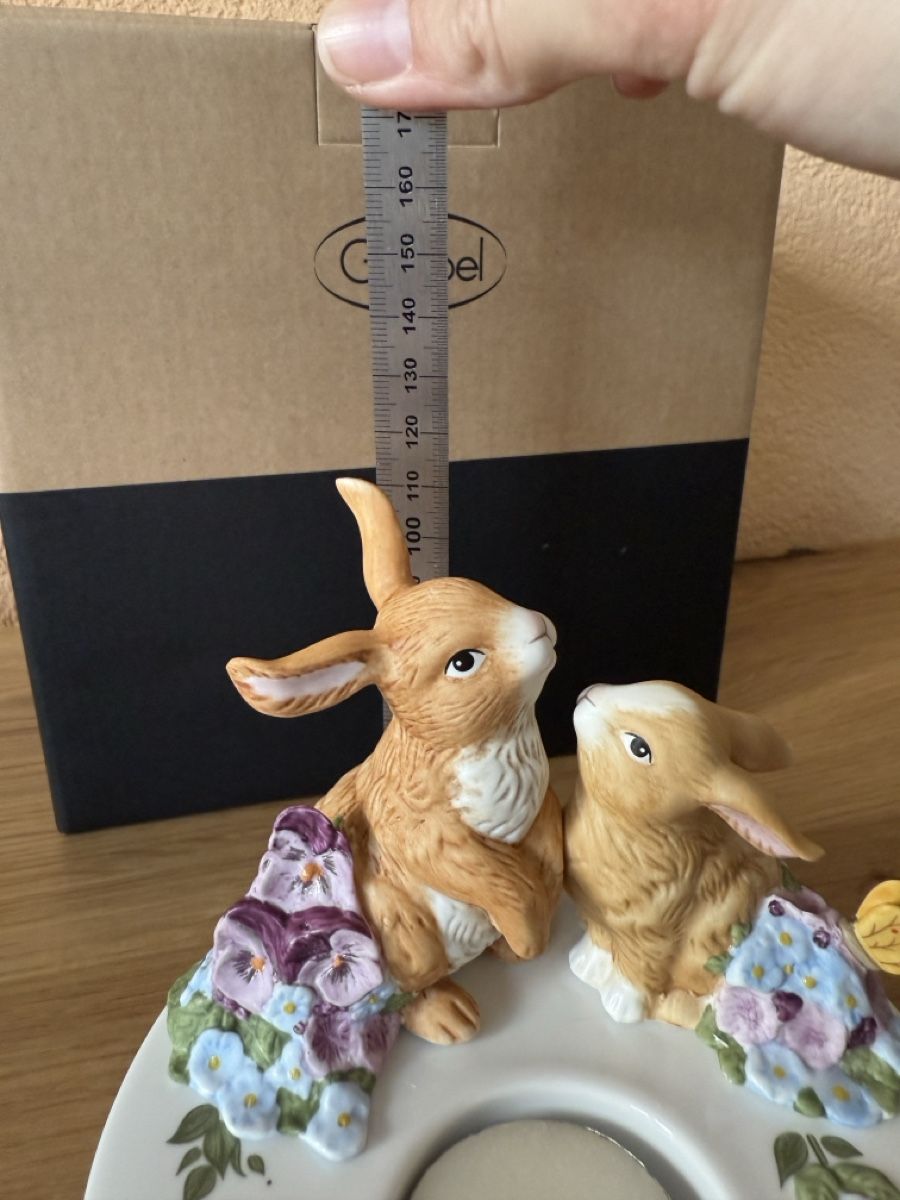 Statuette: Ostern Goebel Teelicht mit Osterhasen – Nuovo e nell'imballaggio originale da Sarmenstorf venduto da Nathaliie_21 3