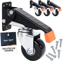Schwerlastrollen 4er-Set 65mm bis 300kg PU Rollen Schwarz