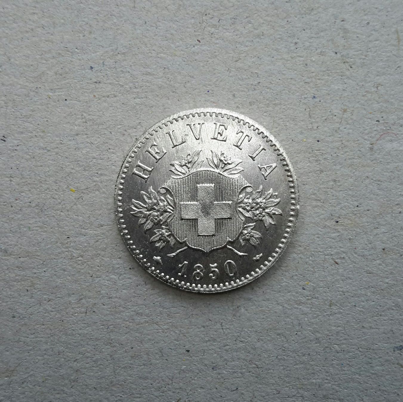 Tutti le monete: 20 Rappen , 1850 , Billon , unzirkuliert . – Usato da Burgdorf venduto da Olli.34