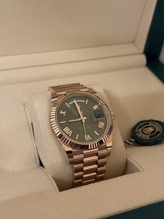 Rolex Day Date Everose Gold/ Grün 1