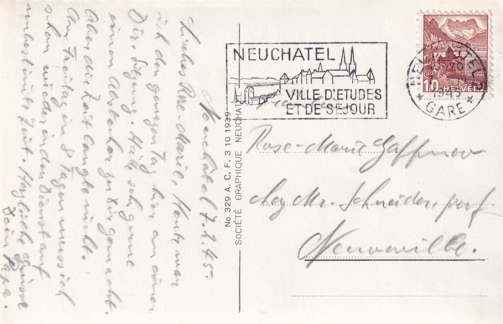 Cartoline postali: Lac de Neuchâtel - Temps orageux /mp – Usato da Hombrechtikon venduto da Rudolf07 1
