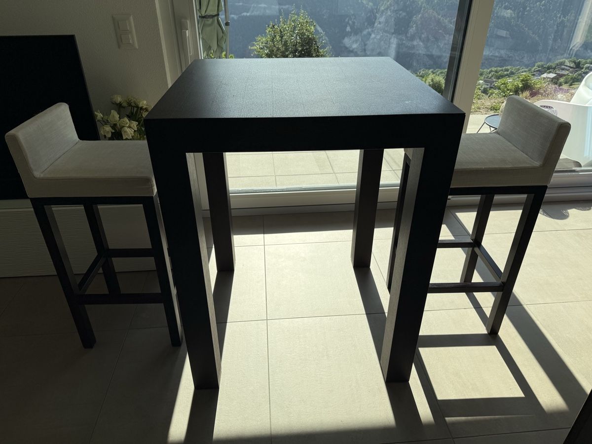 Set di tavolo e panche: Ensemble table haute et 2 tabourets de bar design moderne 45 – Usato da Vex venduto da PhilCornerCH 2