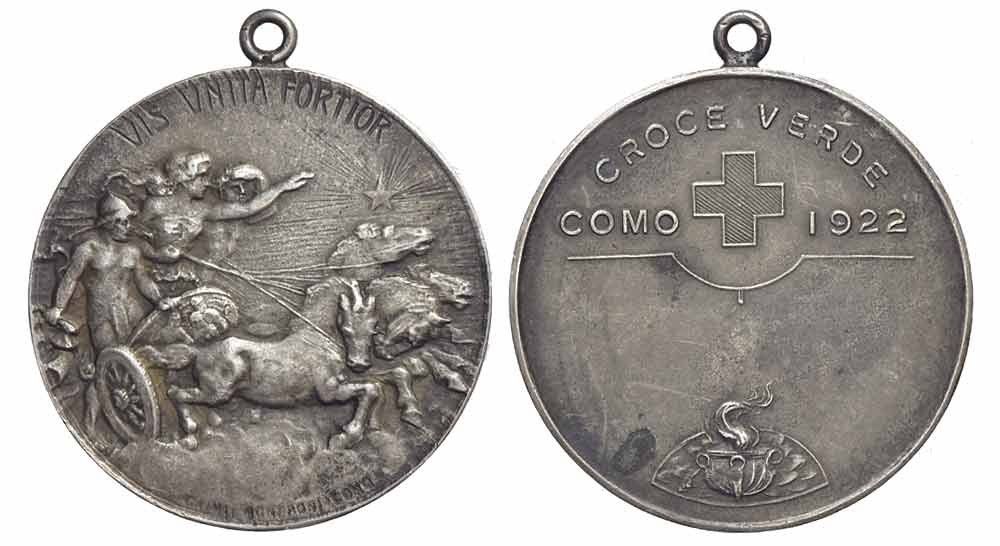 Medaglie: Italien, Como, Medaille 1922, Croce Verde, RR! – Usato da Chiasso venduto da Novamarketing