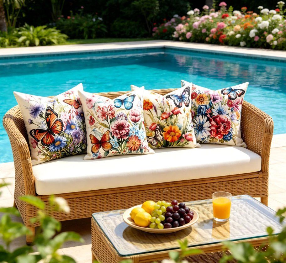 Cuscini: Kissenhüllen Outdoor 4er-Set 50x50cm – Nuovo e nell'imballaggio originale da Adlikon b.Regensdorf venduto da MK-VORHANGSERVICE 2