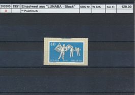 1951 Einzelwert aus "LUNABA - Block", ** postfrisch