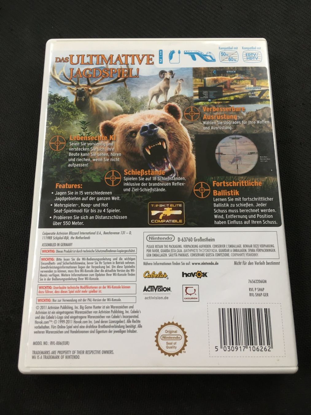 Nintendo Giochi: Cabela's Big Game Hunter 2012 - Nintendo Wii – Usato da St.Gallen venduto da Punktchen01 1
