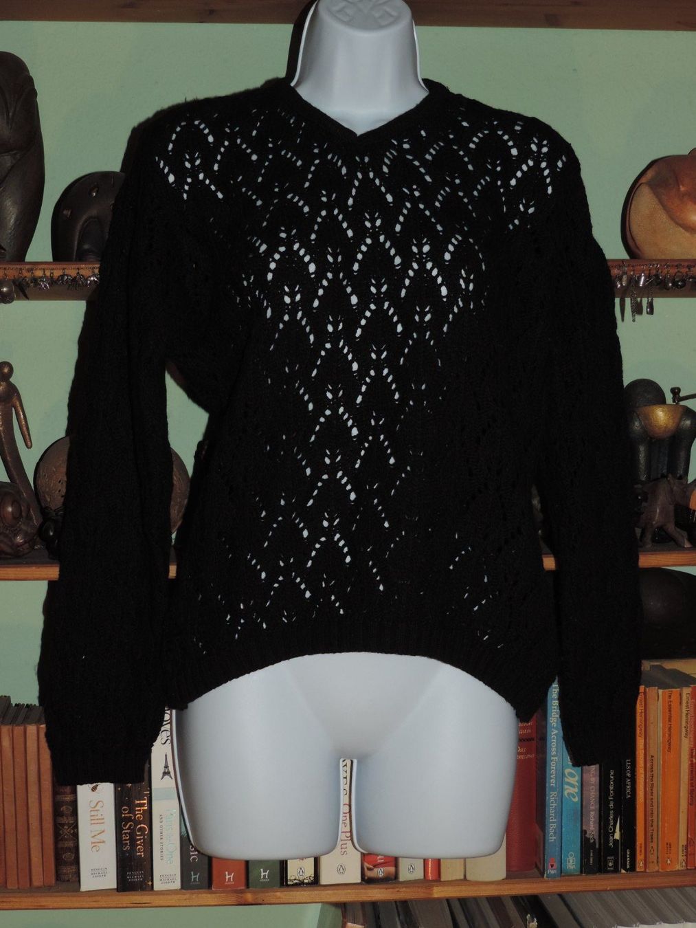 Sweat-shirt Femme Marks And Spencer Taille 16 - Noir, Manches Ballon, Broderies - Très Bon état