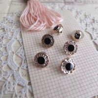 12 x Knopfe rosa gold - schwarz bouton boutons