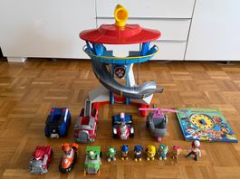 Paw Patrol Kommandozentrale mit Figuren und Fahrzeugen