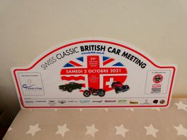 Schild Swiss Classic British Car Meeting 2021 Morges